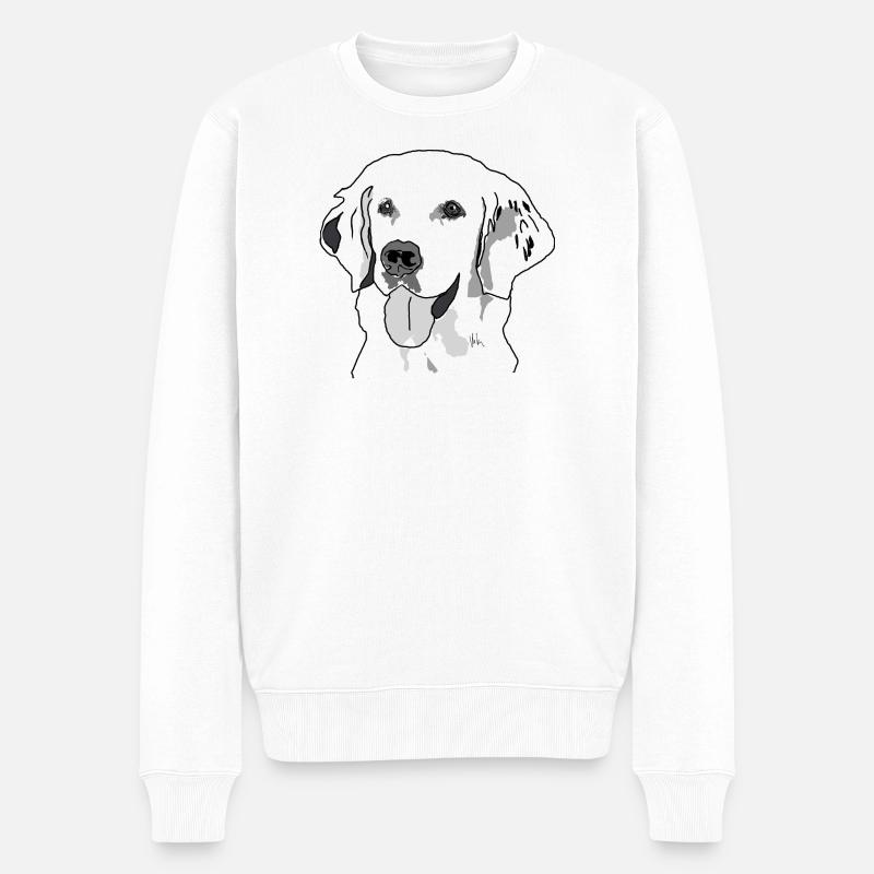 Golden retriever - Männer Premium Bio Pullover - Weiß