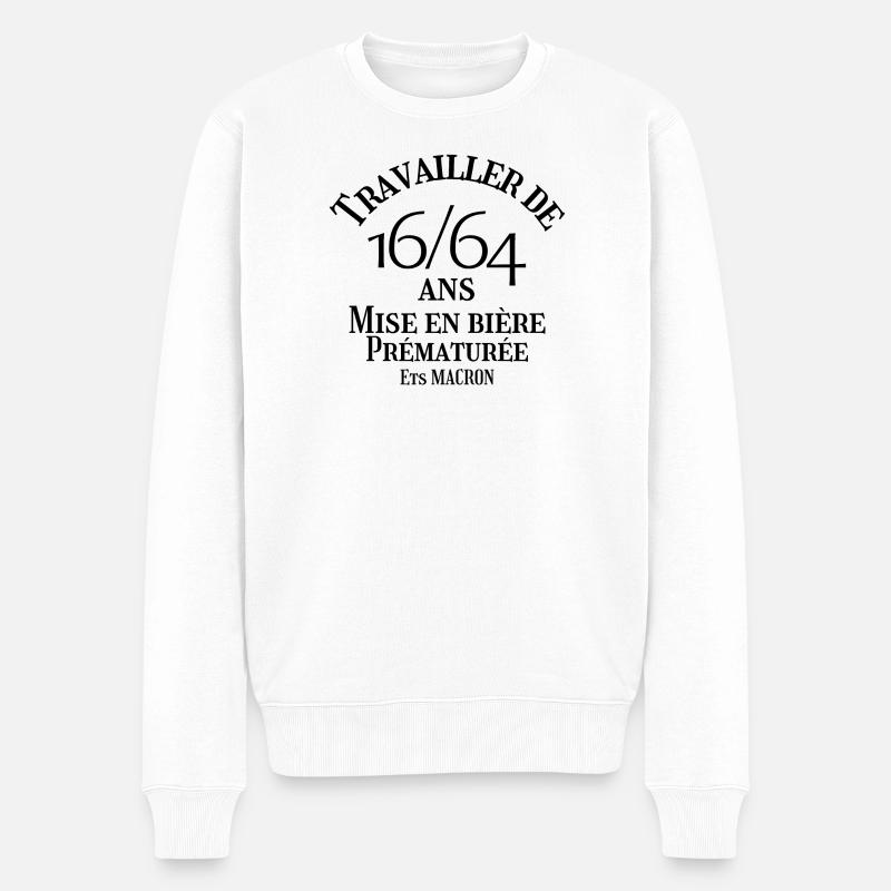 retraite, réforme des retraites - Pull Premium bio Homme - blanc