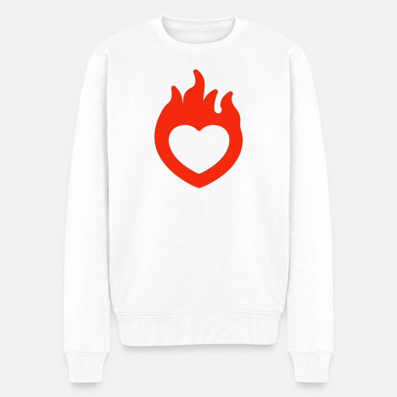 Saint-Valentin, Saint-Valentin, Saint-Valentin - Pull Premium bio Homme - blanc