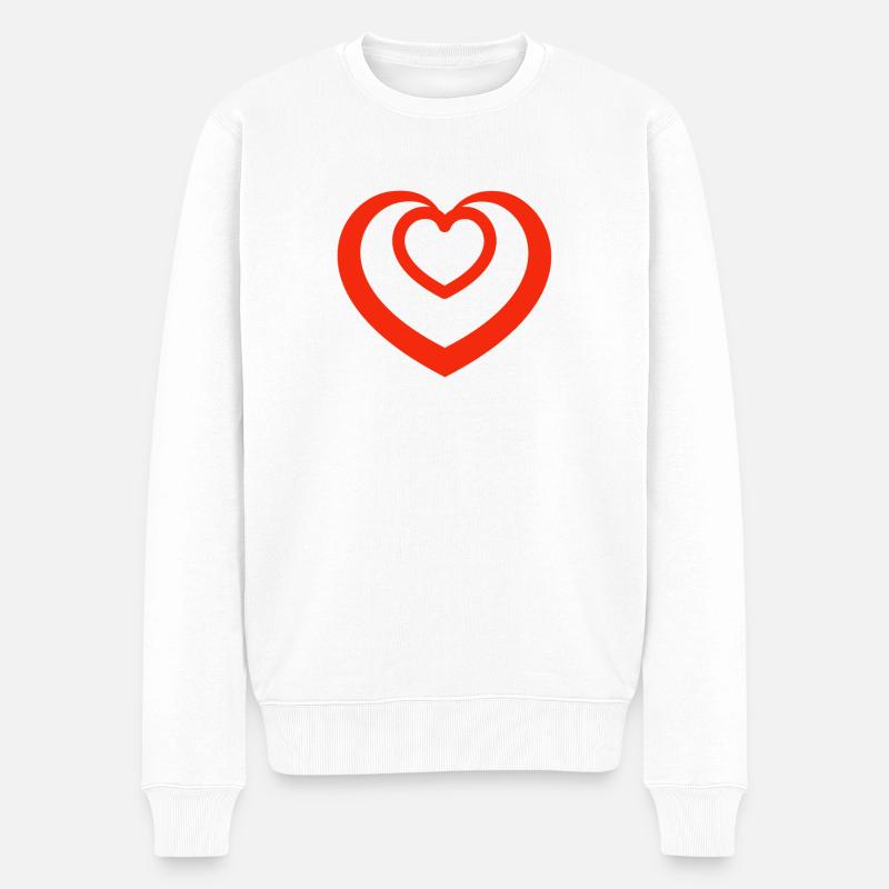 Saint-Valentin, Saint-Valentin, Saint-Valentin - Pull Premium bio Homme - blanc