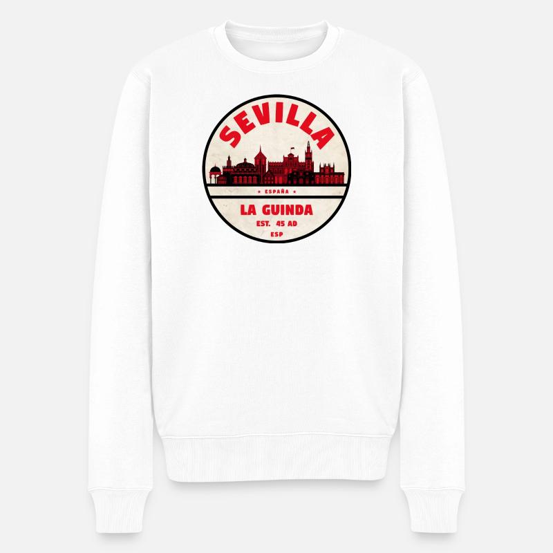 Sevilla La Giralda Est 45 AD - Männer Premium Bio Pullover - Weiß