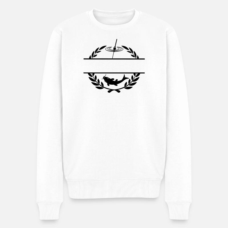 Fischschwimmer 008 - Männer Premium Bio Pullover - Weiß