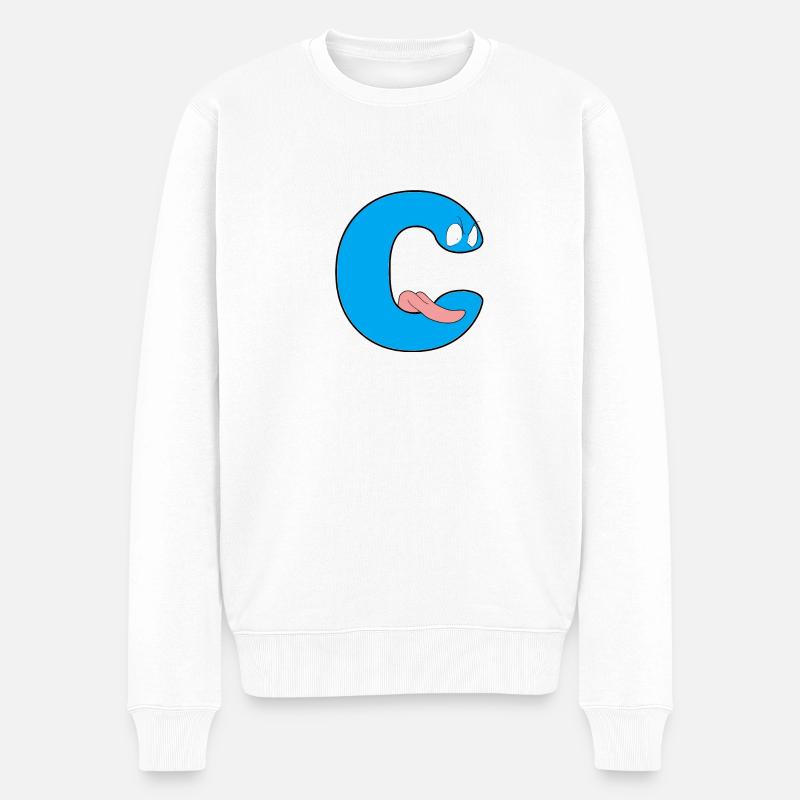 C - Männer Premium Bio Pullover - Weiß