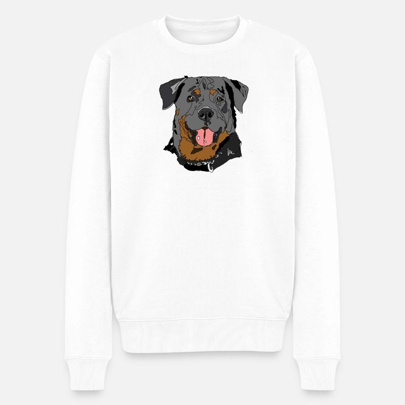 Rottweiler - Männer Premium Bio Pullover - Weiß