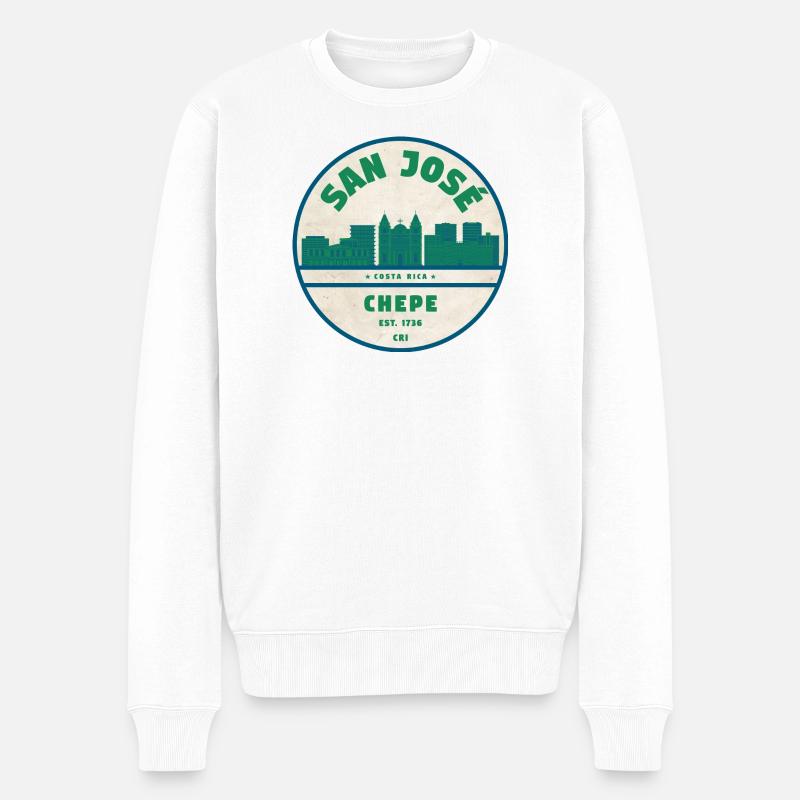 Silhouette de San José Chepe - Pull Premium bio Homme - blanc