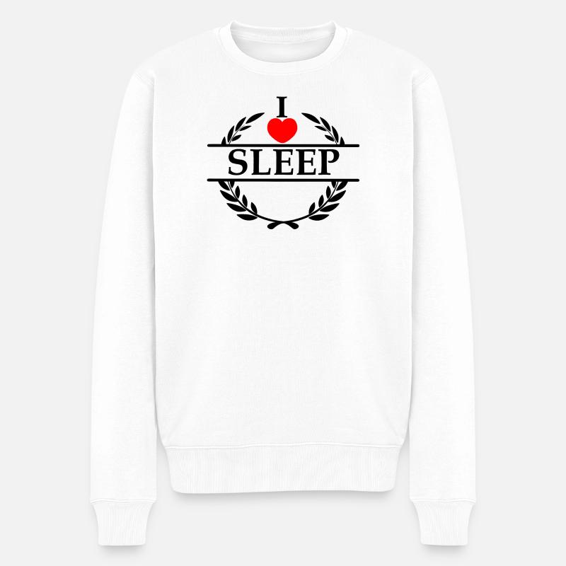 Ich liebe dein Herz 006 - Männer Premium Bio Pullover - Weiß