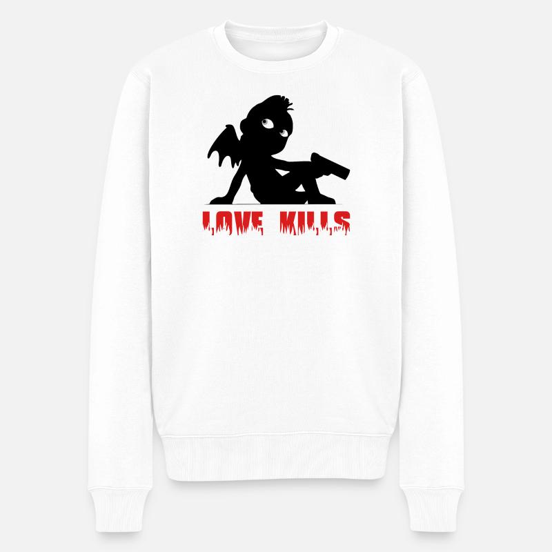 Liebe tötet 2 - Männer Premium Bio Pullover - Weiß