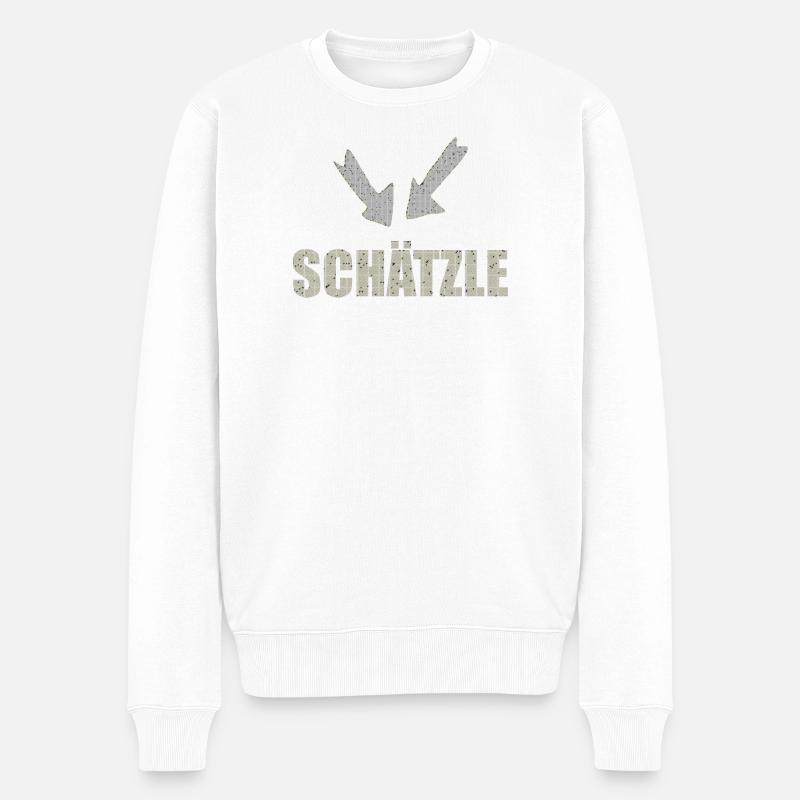schätzle - Männer Premium Bio Pullover - Weiß