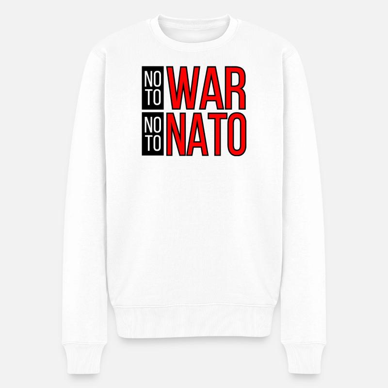 NEIN ZUM KRIEG NEIN ZUR NATO - Männer Premium Bio Pullover - Weiß