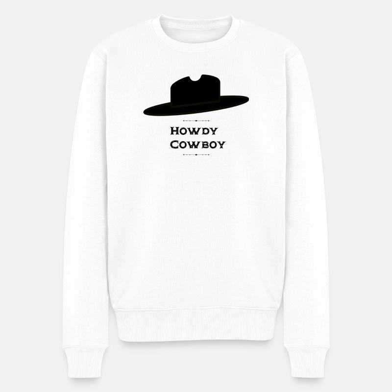 Howdy Cowboy - Männer Premium Bio Pullover - Weiß