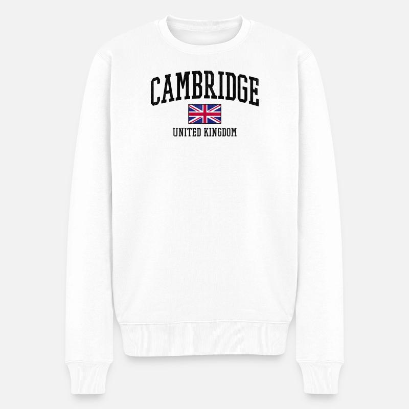 Cambridge England - Männer Premium Bio Pullover - Weiß