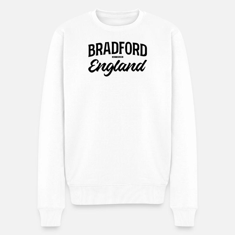 Bradford Uk - Männer Premium Bio Pullover - Weiß