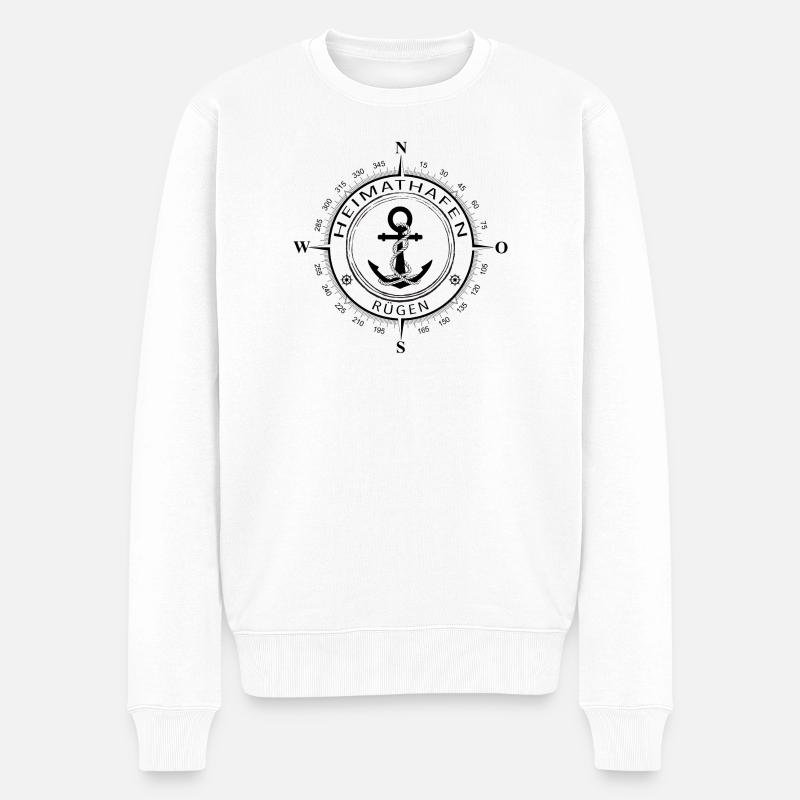 Heimathafen Rügen - Männer Premium Bio Pullover - Weiß