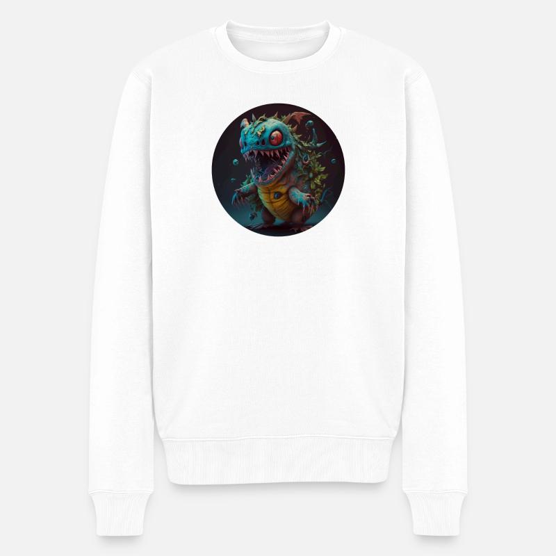 Süsses Monster Comic - Männer Premium Bio Pullover - Weiß