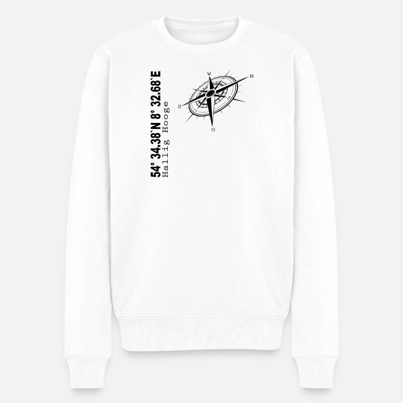 Hallig Hooge - Männer Premium Bio Pullover - Weiß