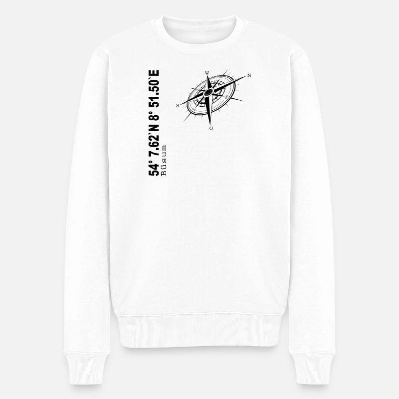 Büsum - Männer Premium Bio Pullover - Weiß