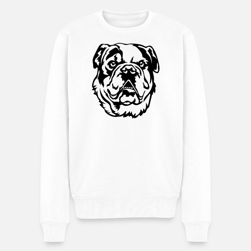 Tête de bouledogue continental - Pull Premium bio Homme - blanc