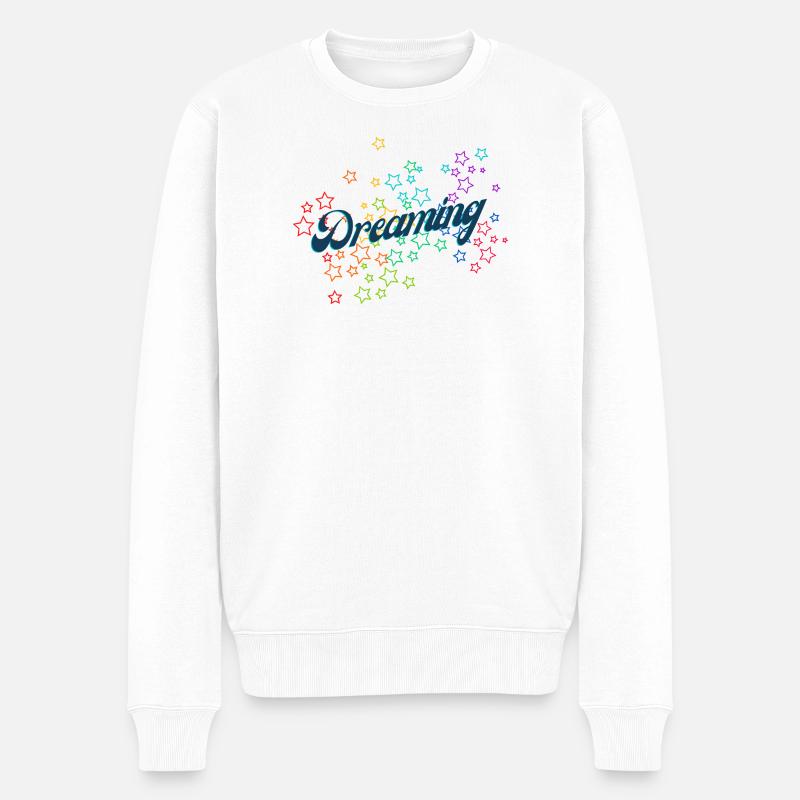 Träumend - Männer Premium Bio Pullover - Weiß