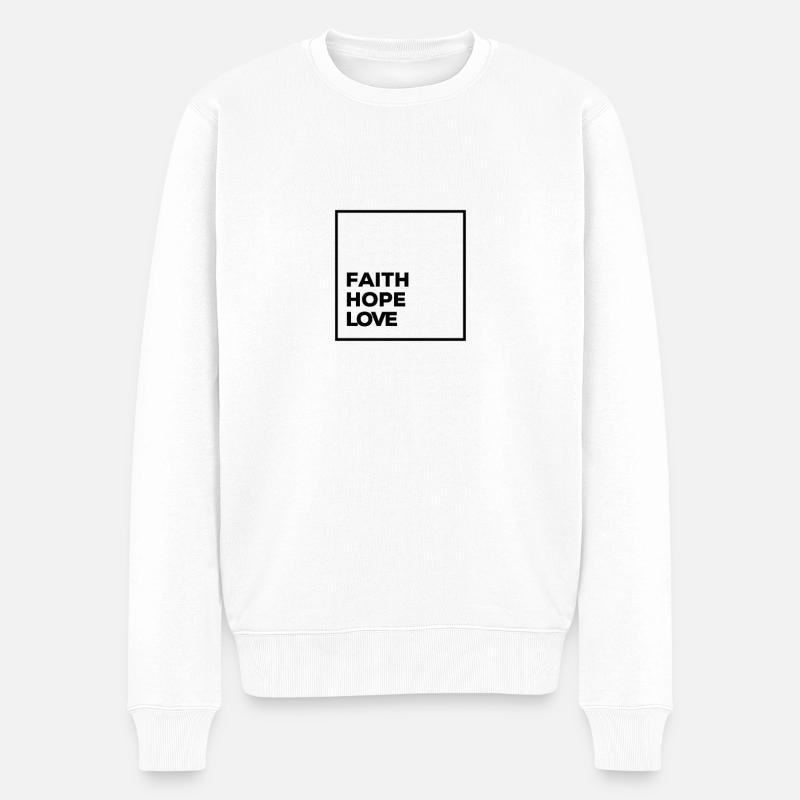 Glaube Hoffnung Liebe - Männer Premium Bio Pullover - Weiß
