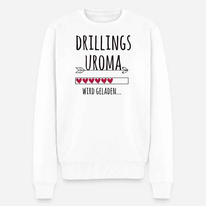 werdende Drillingsuroma Schwangerschaft Drillinge - Männer Premium Bio Pullover - Weiß