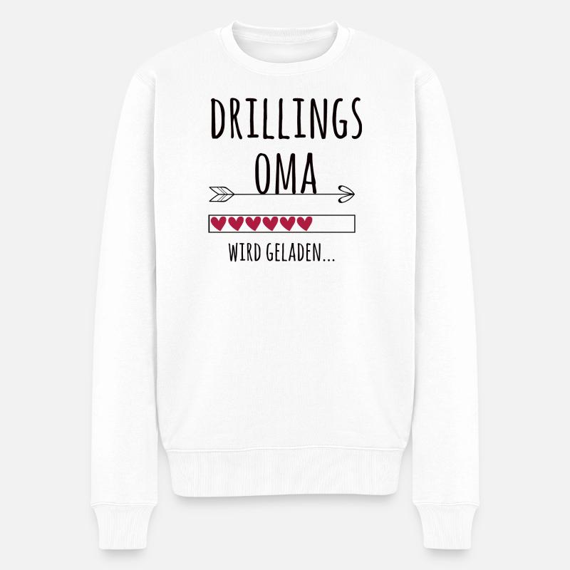 werdende Drillingsoma Schwangerschaft Drillinge - Männer Premium Bio Pullover - Weiß
