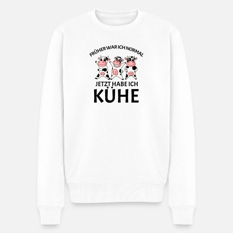 Kuh Kühe Rind - Männer Premium Bio Pullover - Weiß