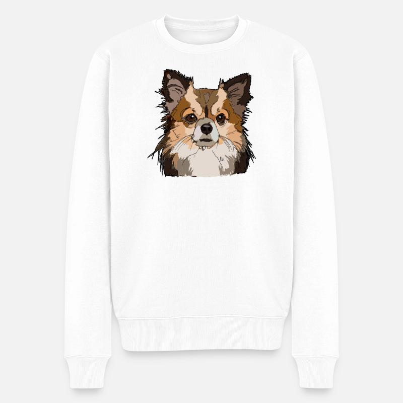 Chihuahua - Männer Premium Bio Pullover - Weiß