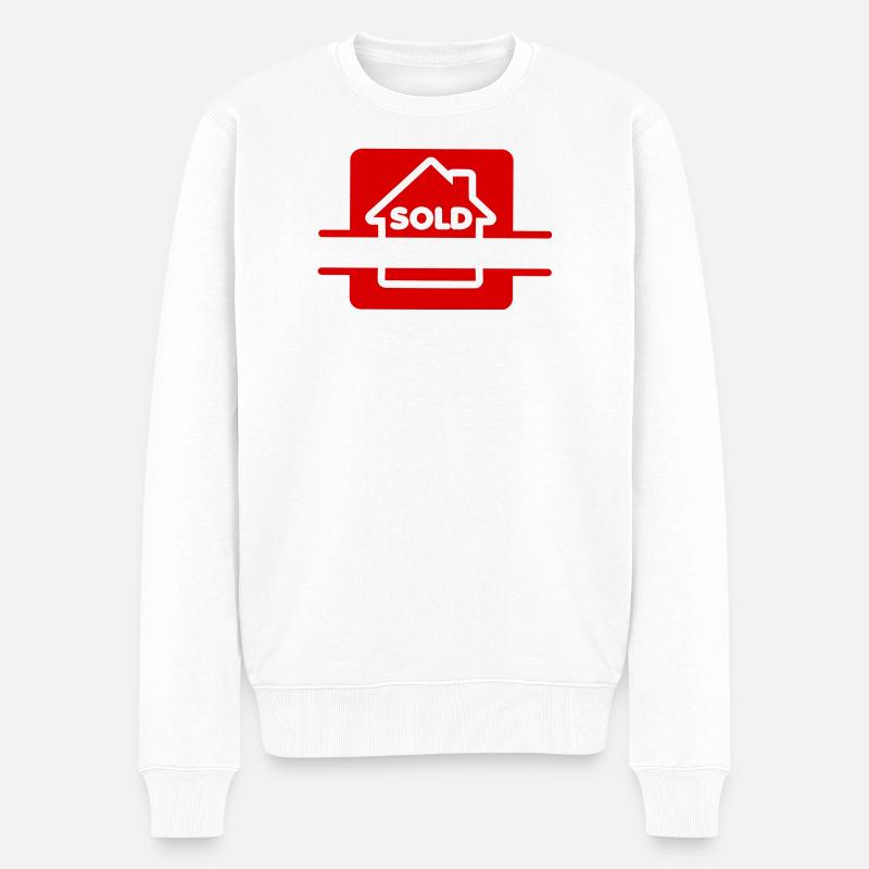 Maison vendue panneau rouge - Pull Premium bio Homme - blanc