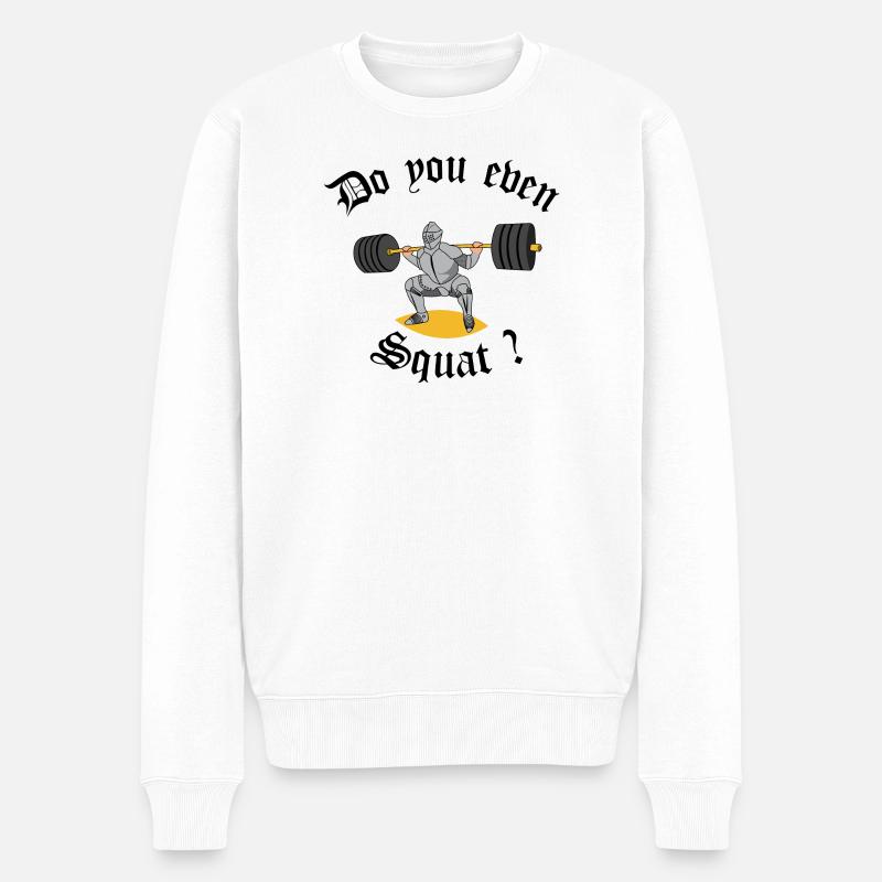 Chevalier Haltérophile - Pull Premium bio Homme - blanc