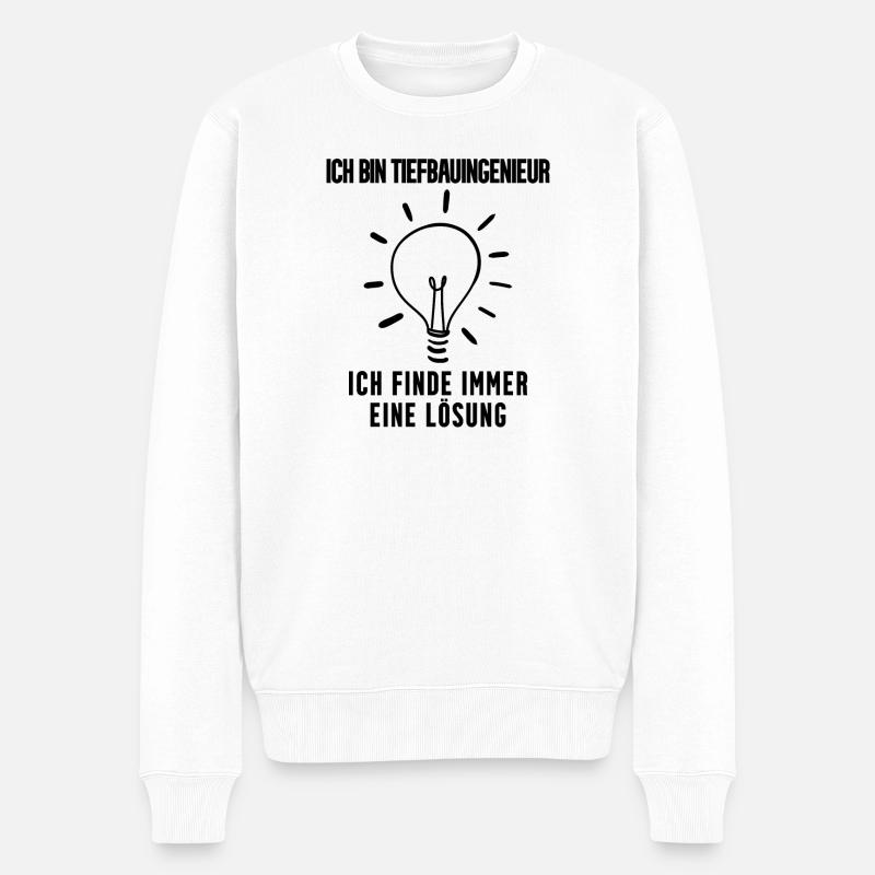 Tiefbauingenieur Geschenk - Männer Premium Bio Pullover - Weiß