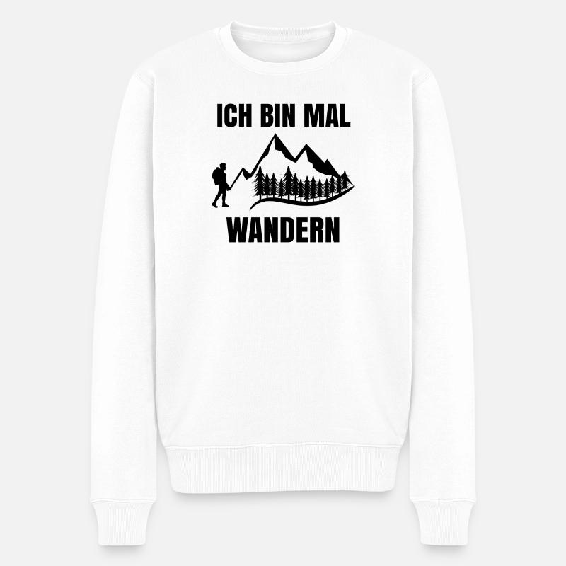 Wandern Touren Wanderer Klettersteig Statement - Männer Premium Bio Pullover - Weiß