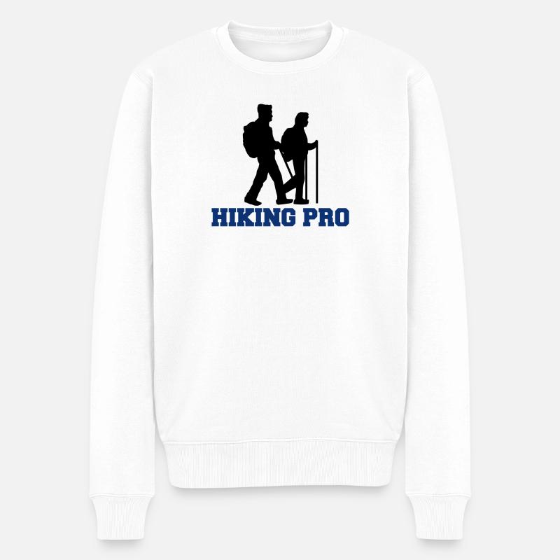 Wnaderer Gipfel Statement Wandern Bergsteigen - Männer Premium Bio Pullover - Weiß