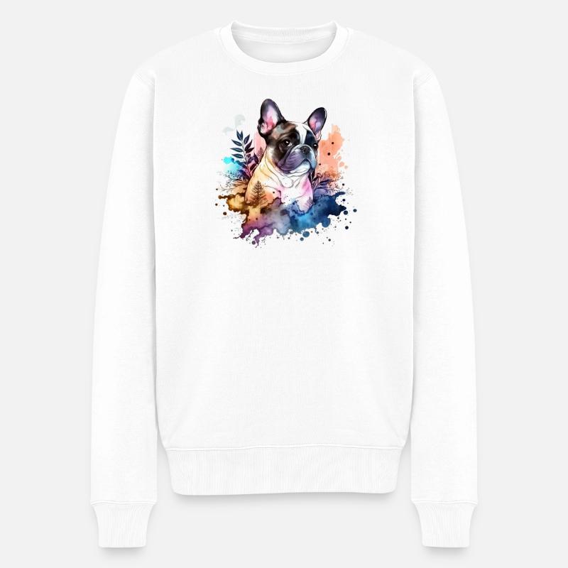 Bouledogue français - Pull Premium bio Homme - blanc