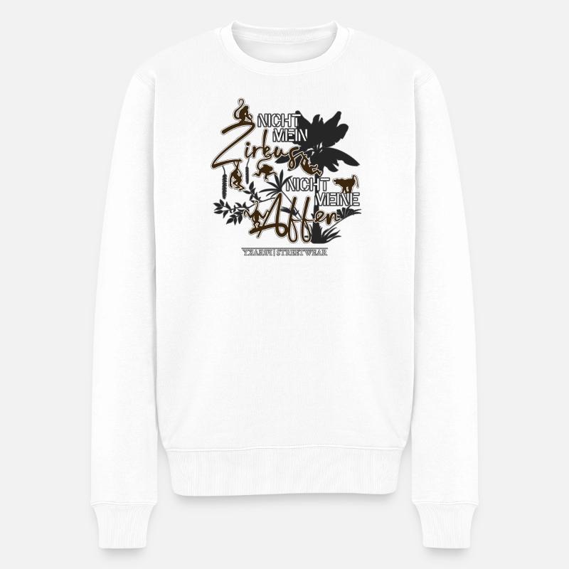 Nicht meine Affen - Männer Premium Bio Pullover - Weiß