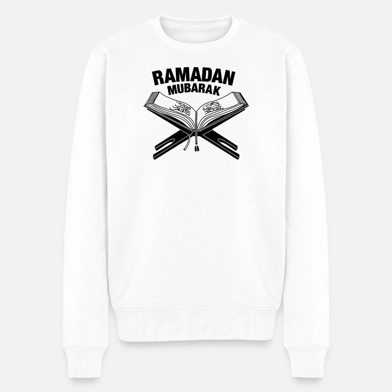 Coran Ramadan Moubarak - Pull Premium bio Homme - blanc