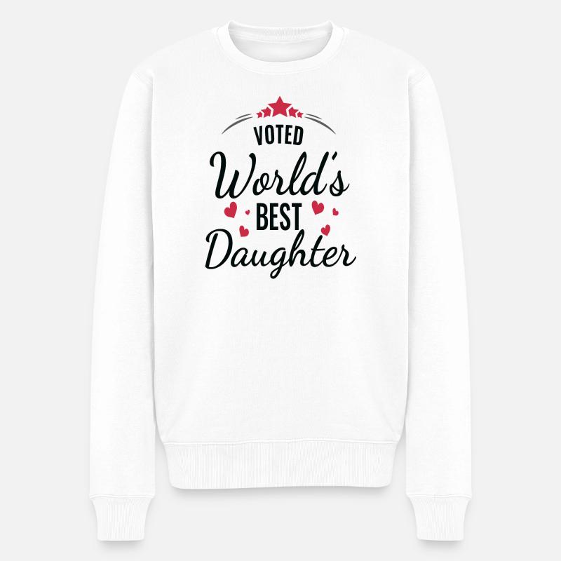 Zur besten Tochter der Welt gewählt - Männer Premium Bio Pullover - Weiß