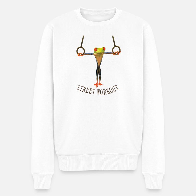 Street Workout - Männer Premium Bio Pullover - Weiß