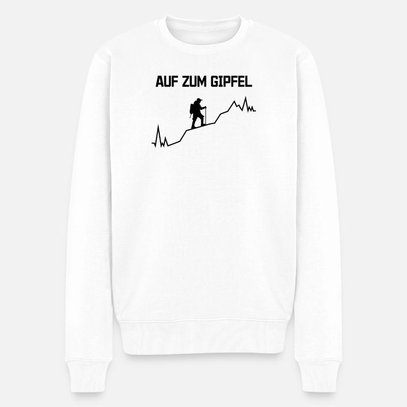 Gipfel Statement bergsteigen Wanderwege Wandern - Männer Premium Bio Pullover - Weiß