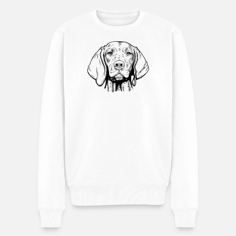 Magyar Viszla Kurzhaar - Männer Premium Bio Pullover - Weiß