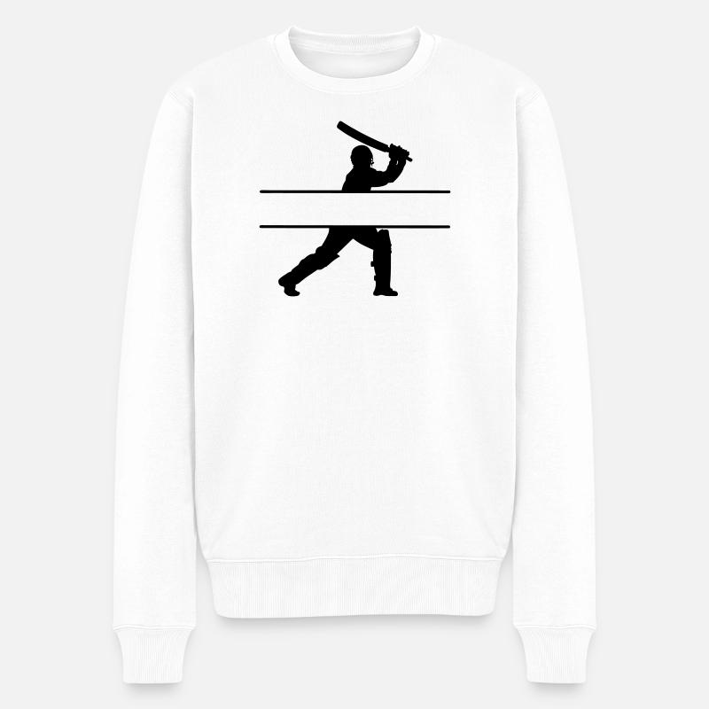 Cricket Eigenname Banner - Männer Premium Bio Pullover - Weiß