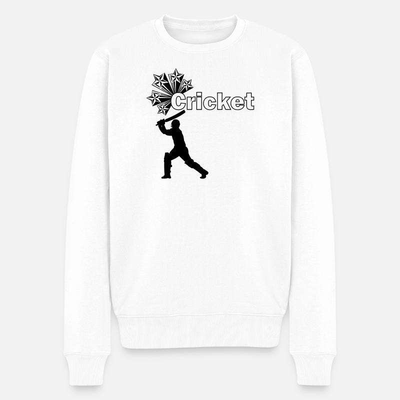 Star-Cricketspieler - Männer Premium Bio Pullover - Weiß