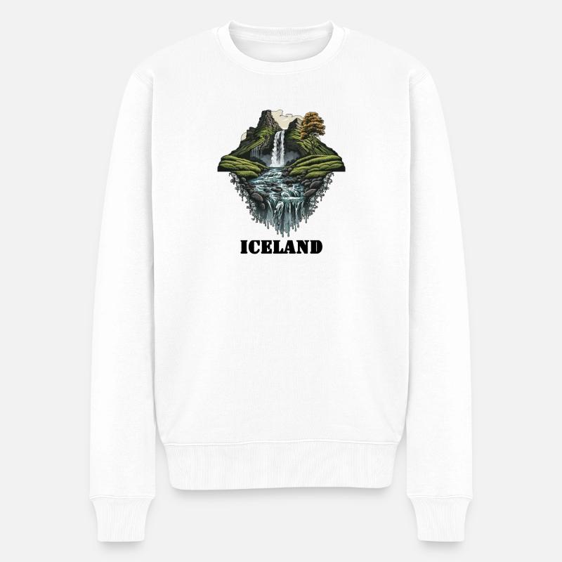 Island - Männer Premium Bio Pullover - Weiß
