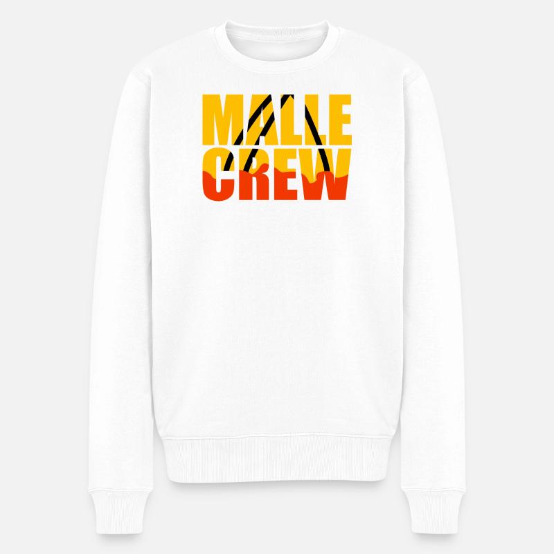 Malle - Motto - Männer Premium Bio Pullover - Weiß