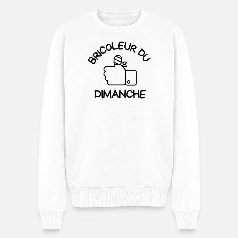 bricolage, bricoleur, bricoler - Pull Premium bio Homme - blanc
