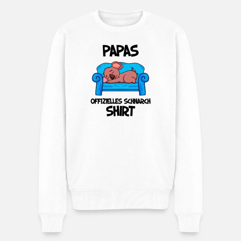 Papa Schlafshirt Vater Geschenk - Männer Premium Bio Pullover - Weiß
