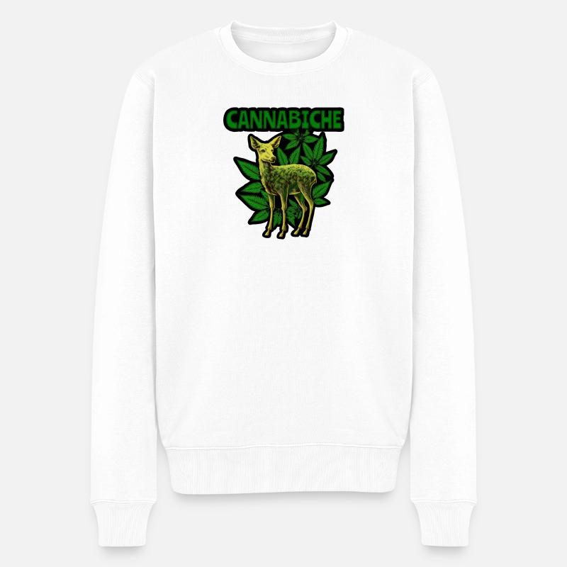 Cannabiche 02 - Männer Premium Bio Pullover - Weiß