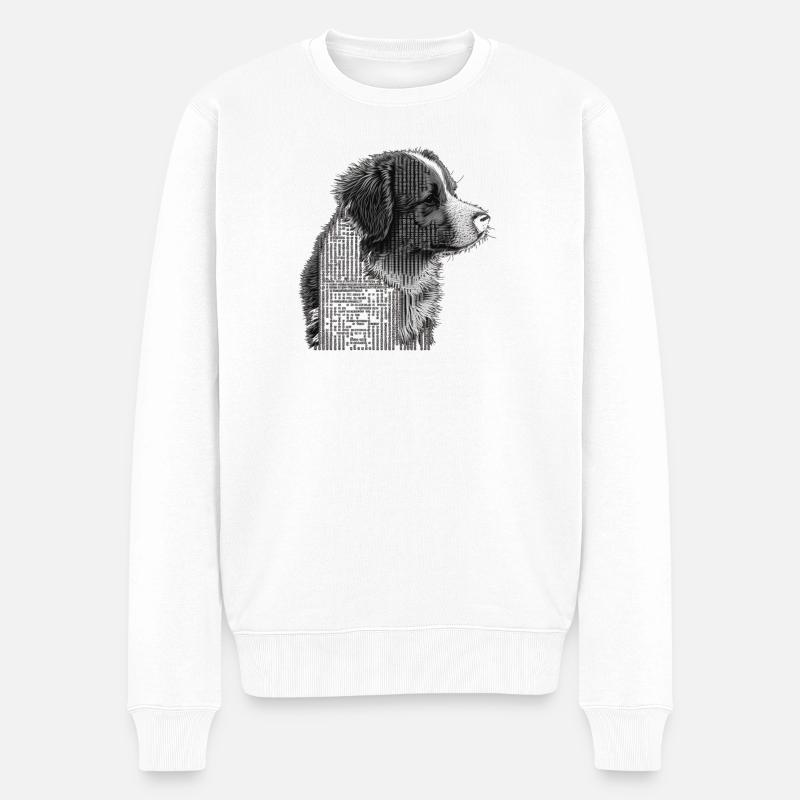 ASCII Dog - Männer Premium Bio Pullover - Weiß