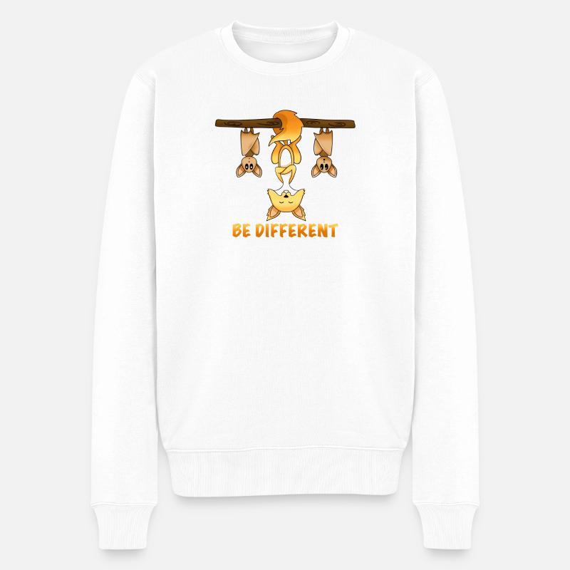 süßes Fuchs Motiv be different - Männer Premium Bio Pullover - Weiß