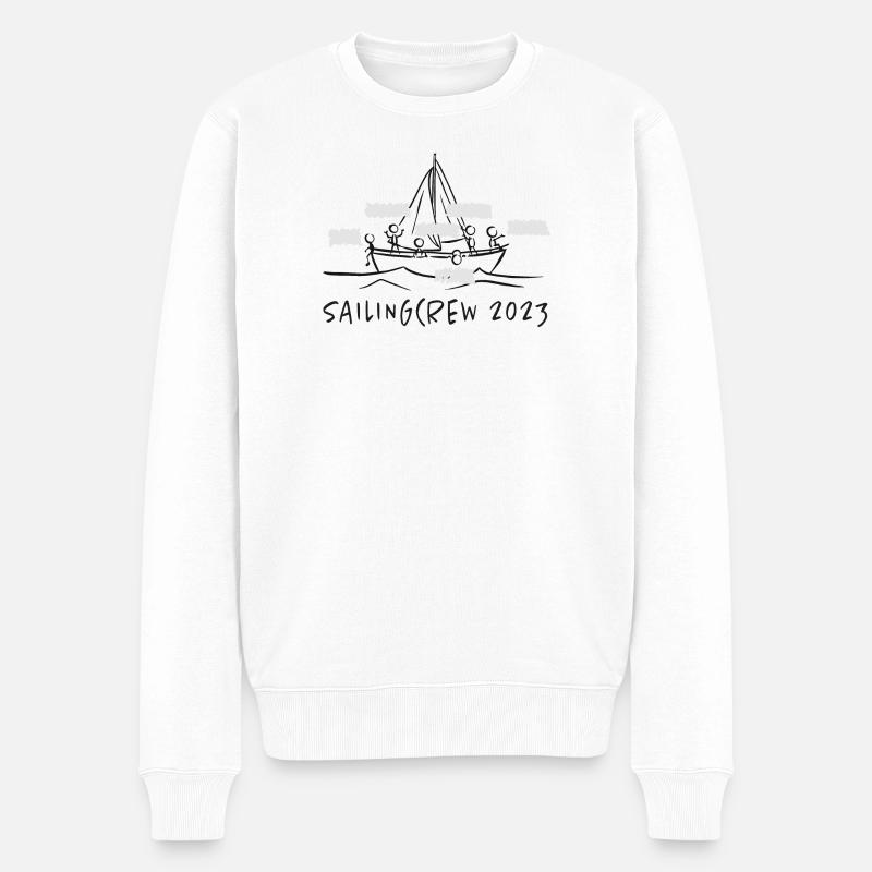 équipage 2023 - Voile - Maillot d’équipe - Pull Premium bio Homme - blanc