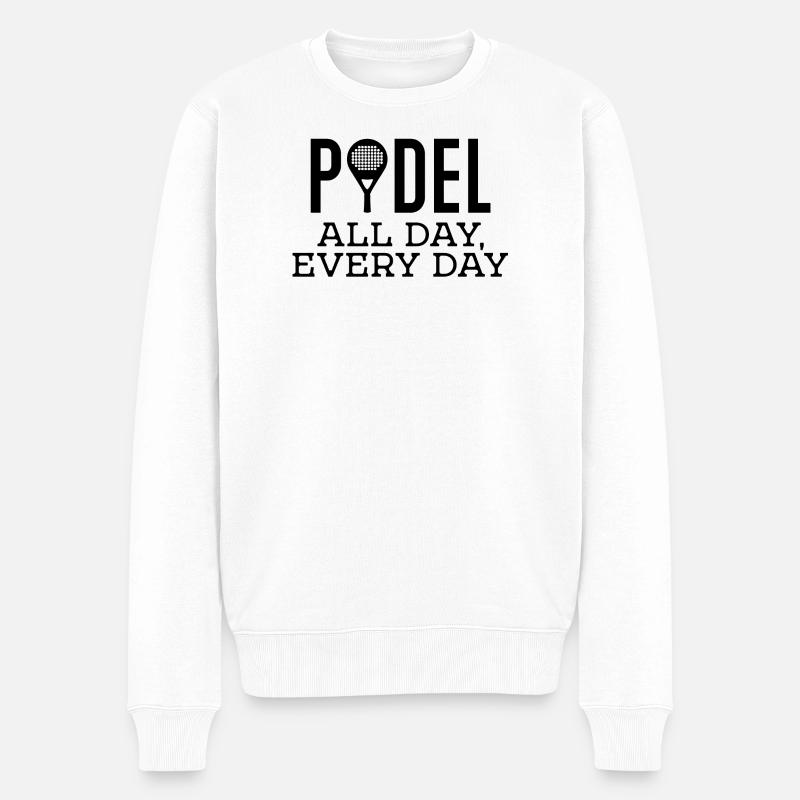 Racket Padel Training Padel Game Statement - Men's Premium Organic Jumper - white